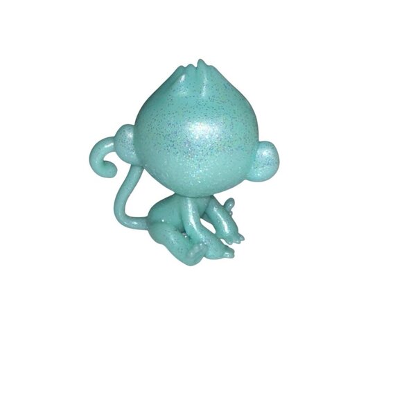 Littlest Pet Shop # 2-S8 Shimmer Monkeyton Teal Glitter Monkey Purple Eyes - Picture 3 of 3